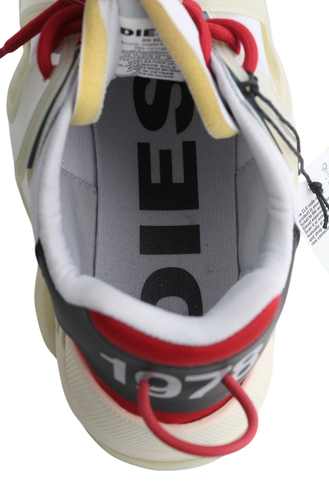 DIESEL S-Serendipity Mask Mens Sneakers EU45 Light Leather Almond Toe RRP€150