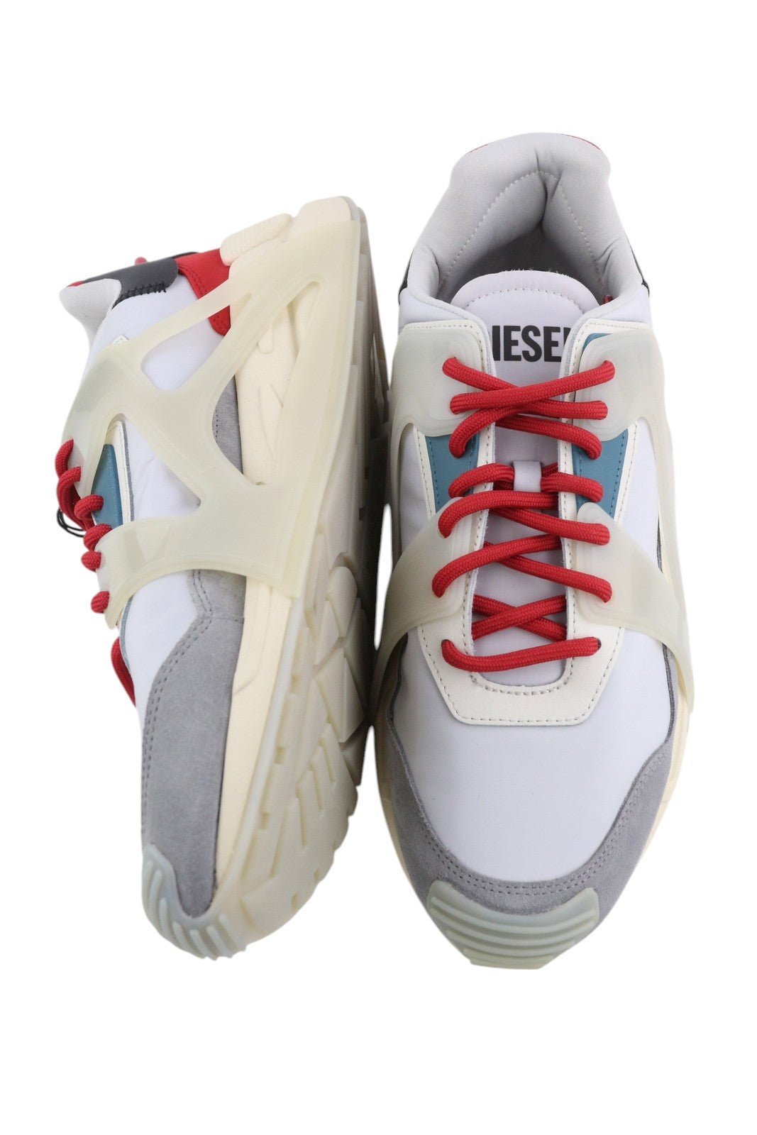 DIESEL S-Serendipity Mask Mens Sneakers EU45 Light Leather Almond Toe RRP€150
