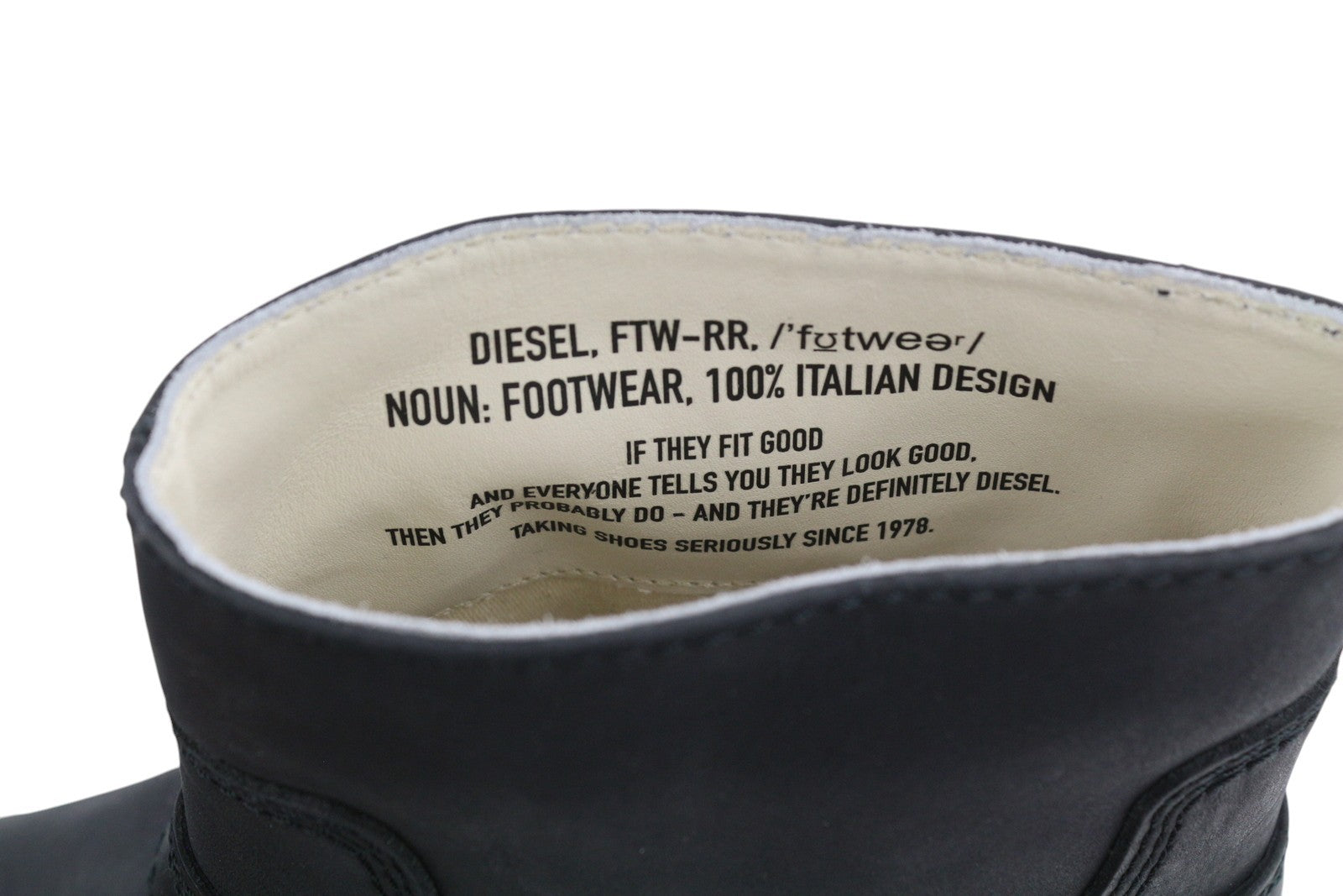 DIESEL D-Throuper Ab Womens Boots EU39 Black Leather Silver Tone RRP€280