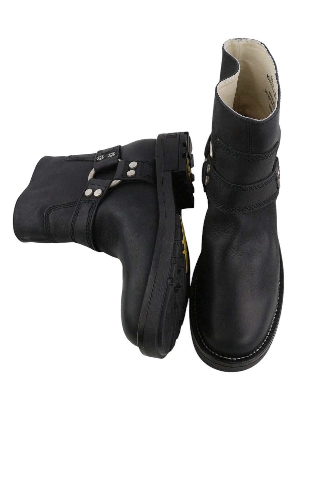 DIESEL D-Throuper Ab Womens Boots EU39 Black Leather Silver Tone RRP€280