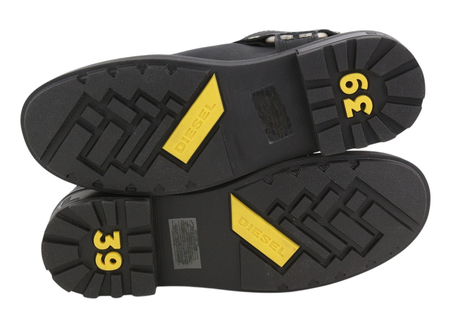 DIESEL D-Throuper Ab Womens Boots EU39 Black Leather Silver Tone RRP€280