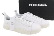 DIESEL S-Clever Low Lace Mens Sneakers EU45 White Leather Almond Toe RRP€140