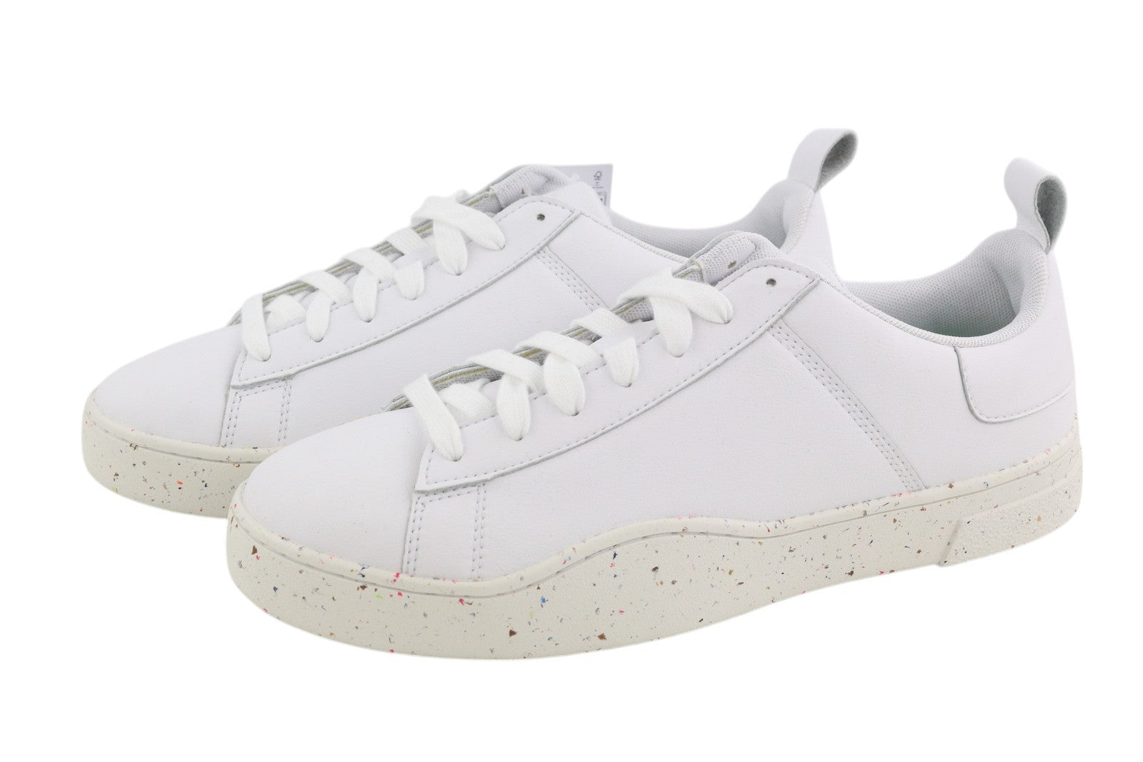 DIESEL S-Clever Low Lace Mens Sneakers EU45 White Leather Almond Toe RRP€140