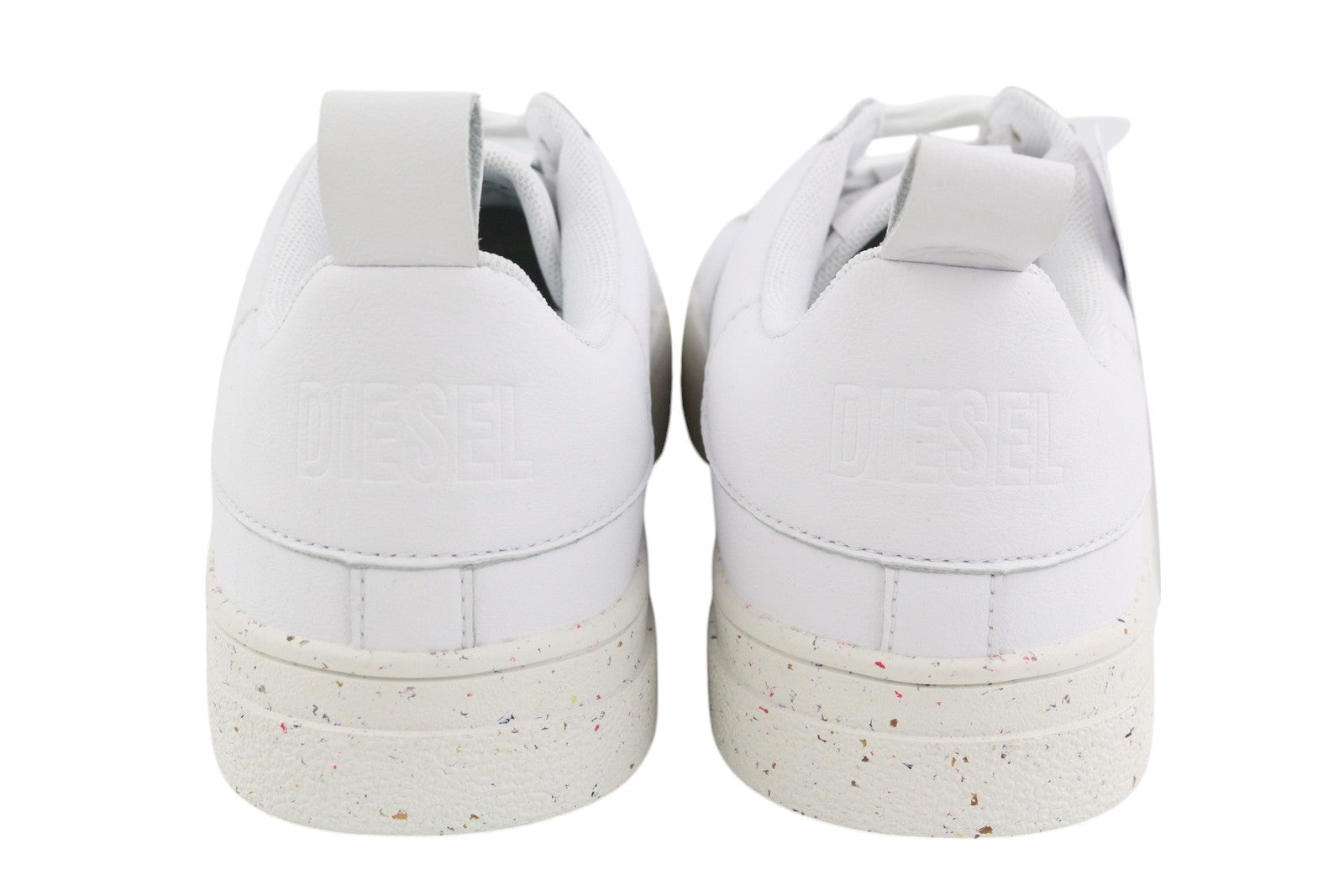 DIESEL S-Clever Low Lace Mens Sneakers EU45 White Leather Almond Toe RRP€140