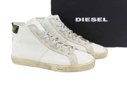 DIESEL S-Mydori Mc Mens Sneakers EU45 White Cow Leather High Top Laced RRP€220