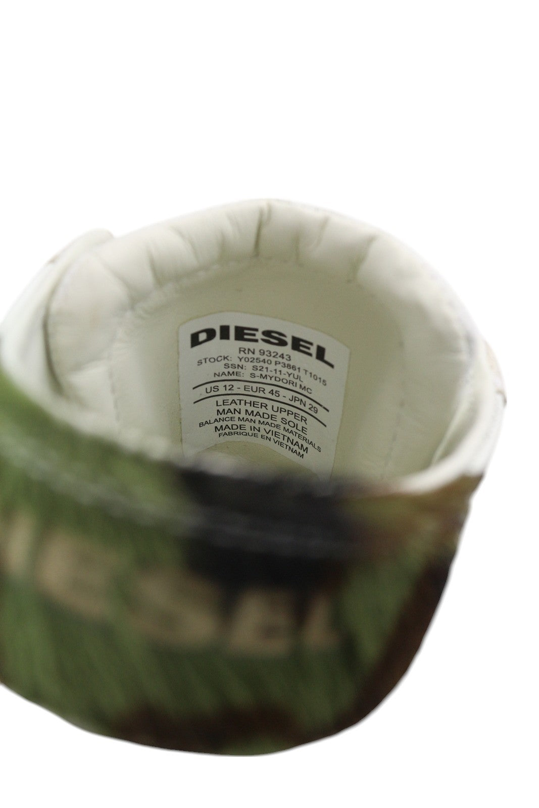 DIESEL S-Mydori Mc Mens Sneakers EU45 White Cow Leather High Top Laced RRP€220