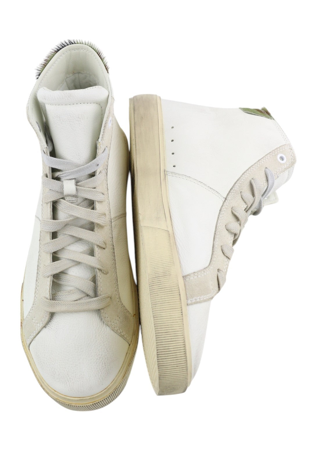 DIESEL S-Mydori Mc Mens Sneakers EU45 White Cow Leather High Top Laced RRP€220