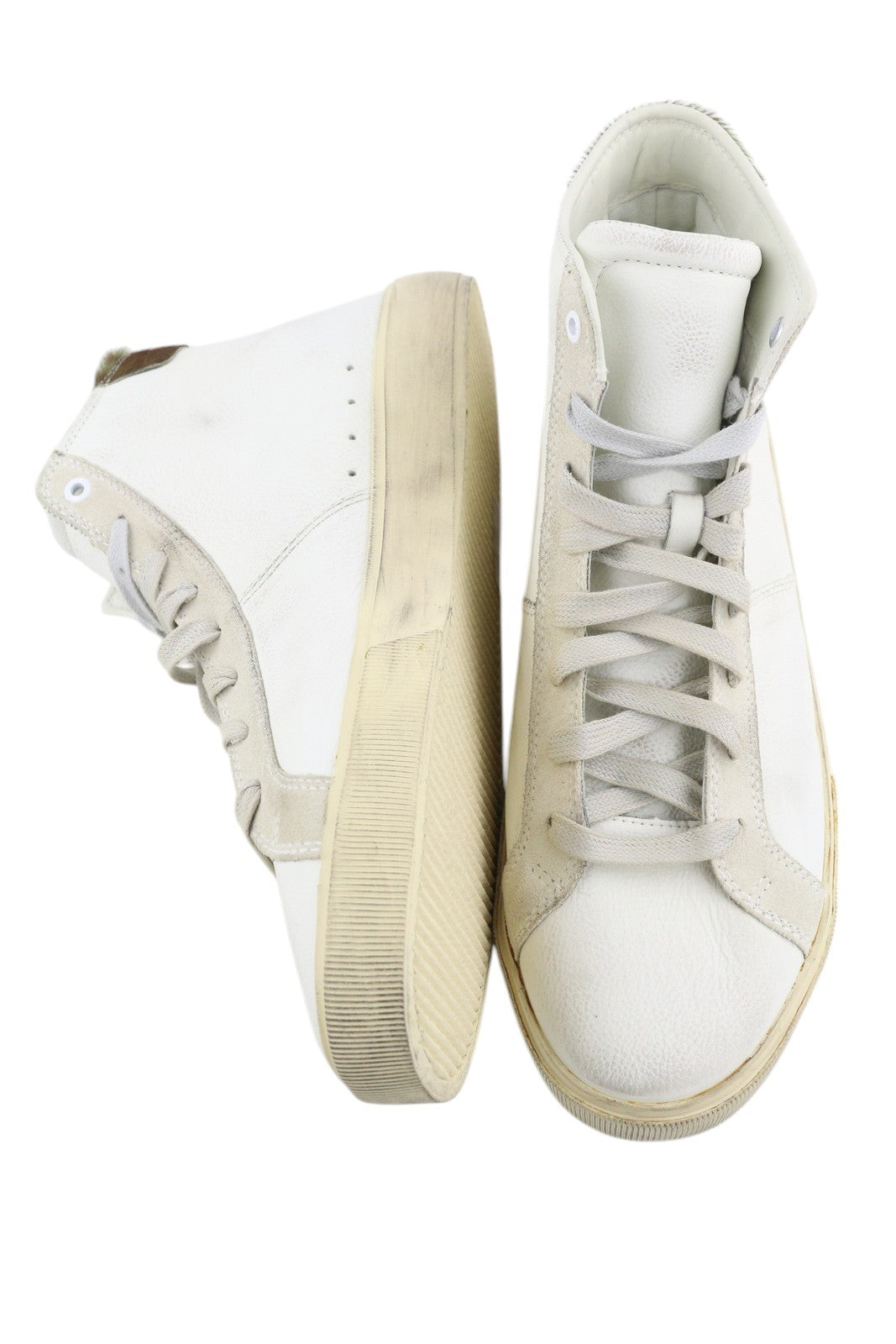 DIESEL S-Mydori Mc Mens Sneakers EU45 White Cow Leather High Top Laced RRP€220