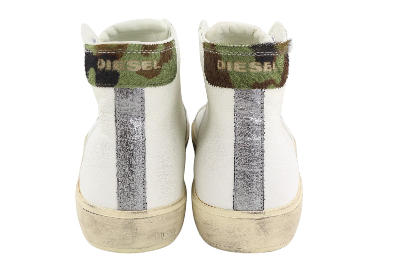 DIESEL S-Mydori Mc Mens Sneakers EU45 White Cow Leather High Top Laced RRP€220