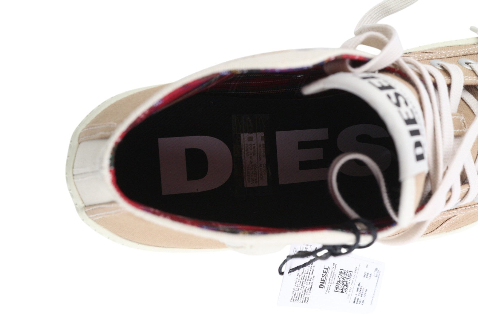 DIESEL S-Yuk Mc Mens Sneakers EU42 Brown Ankle Top Laced Almond Toe RRP€140