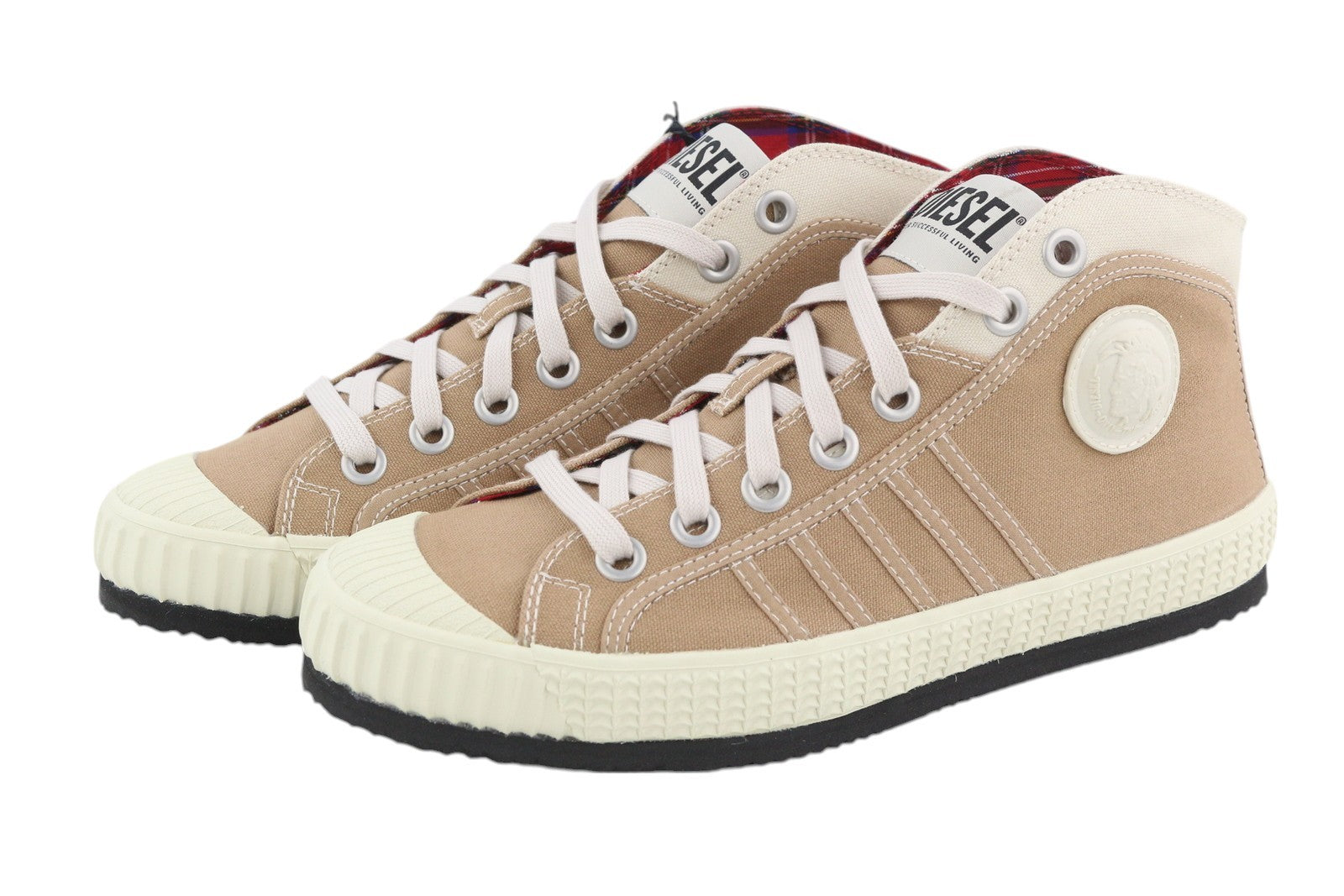 DIESEL S-Yuk Mc Mens Sneakers EU42 Brown Ankle Top Laced Almond Toe RRP€140