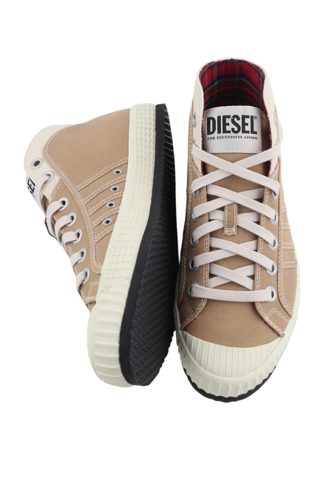 DIESEL S-Yuk Mc Mens Sneakers EU42 Brown Ankle Top Laced Almond Toe RRP€140