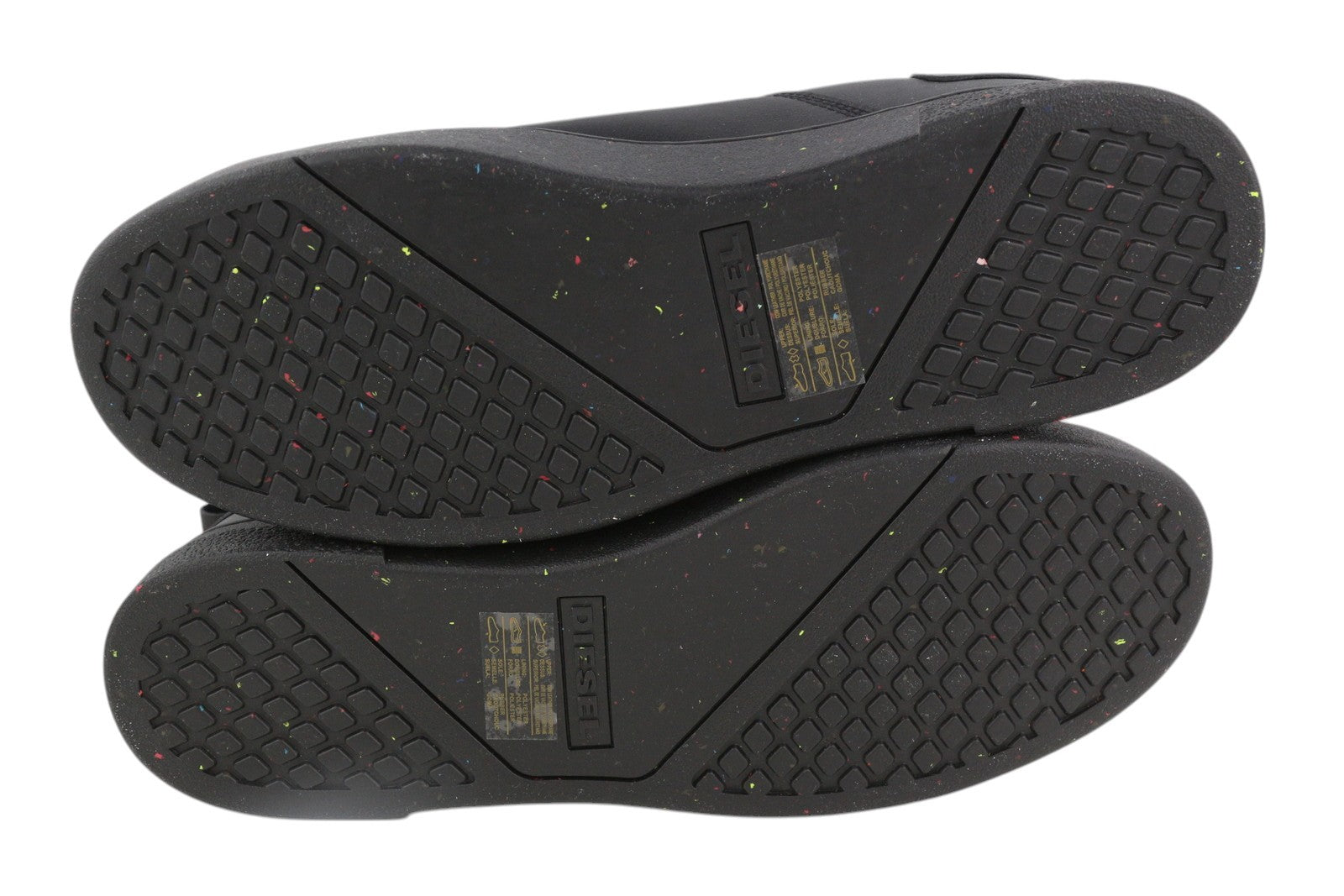 DIESEL S-Clever Low Lace Mens Sneakers EU45 Black Leather Almond Toe RRP€140