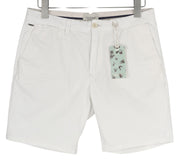 SCOTCH & SODA Men Shorts W31 Chino White Zip Fly 5-Design Pockets Logo Casual