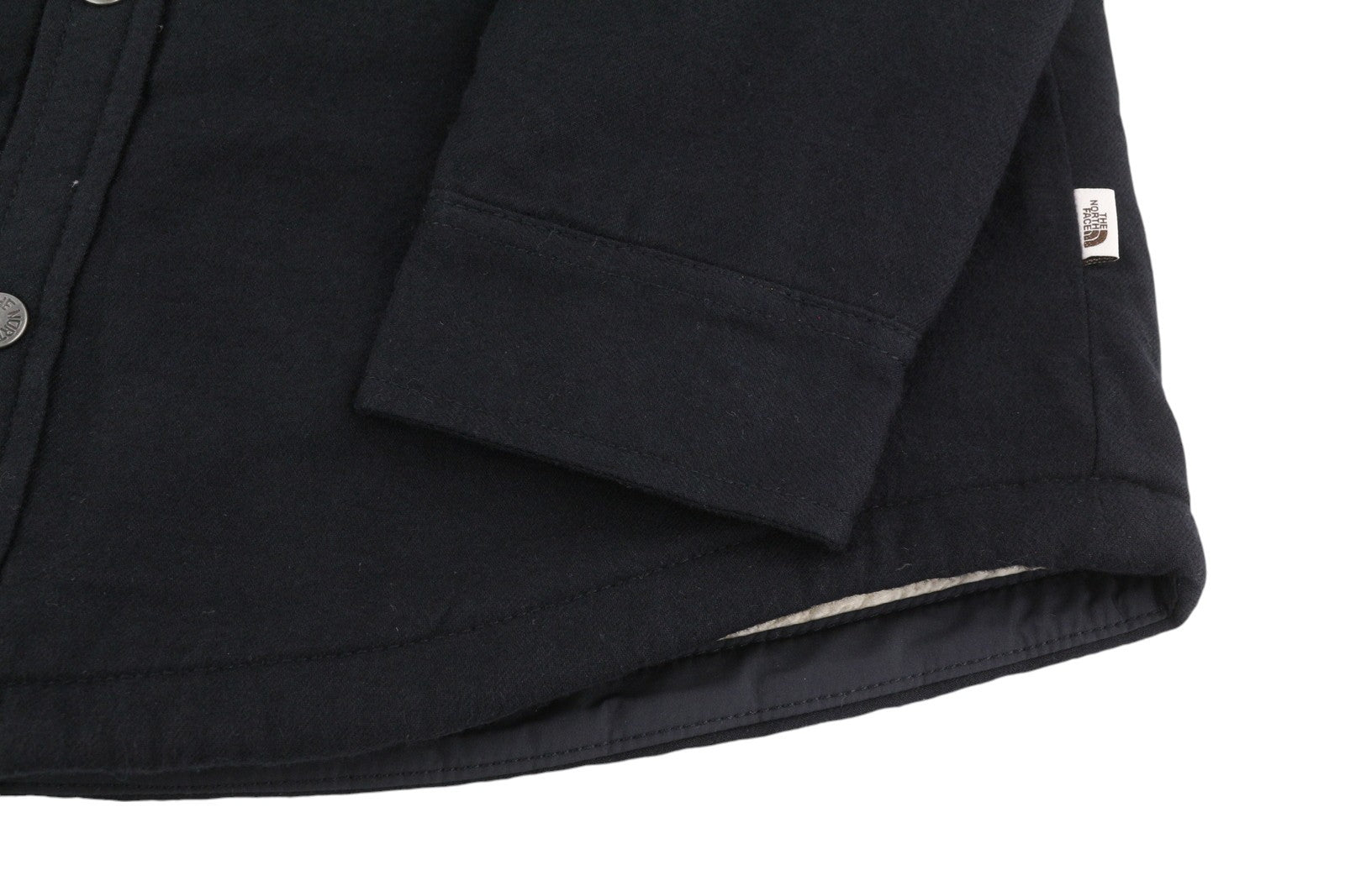 THE NORTH FACE Campshire Men Jacket S Black Overshirt Fleece Lined Snap Buttons