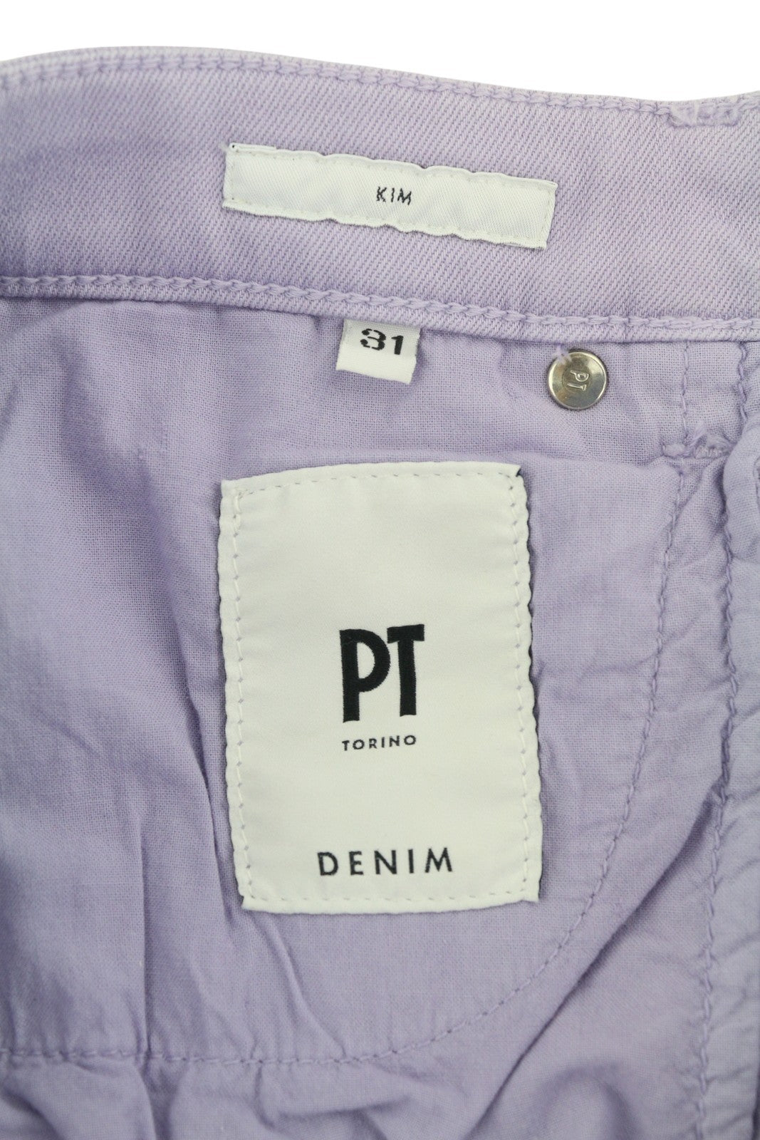 PT TORINO Kim Women Jeans W31 Purple Bootcut Fit Ankle Length Zip Fly Light