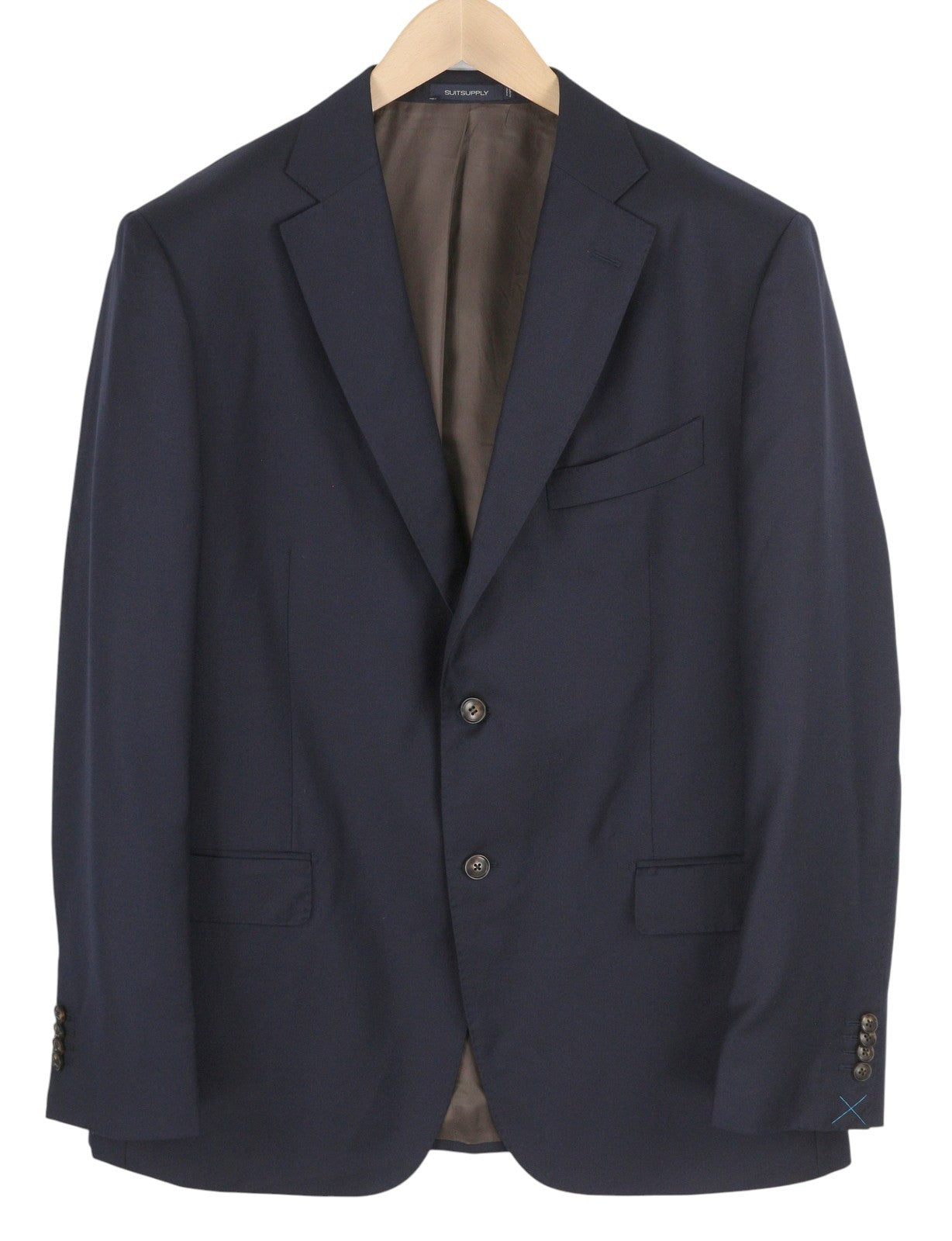 SUITSUPPLY Napoli Single Breasted Men Blazer UK46R Blue Pure Wool Notch Lapel