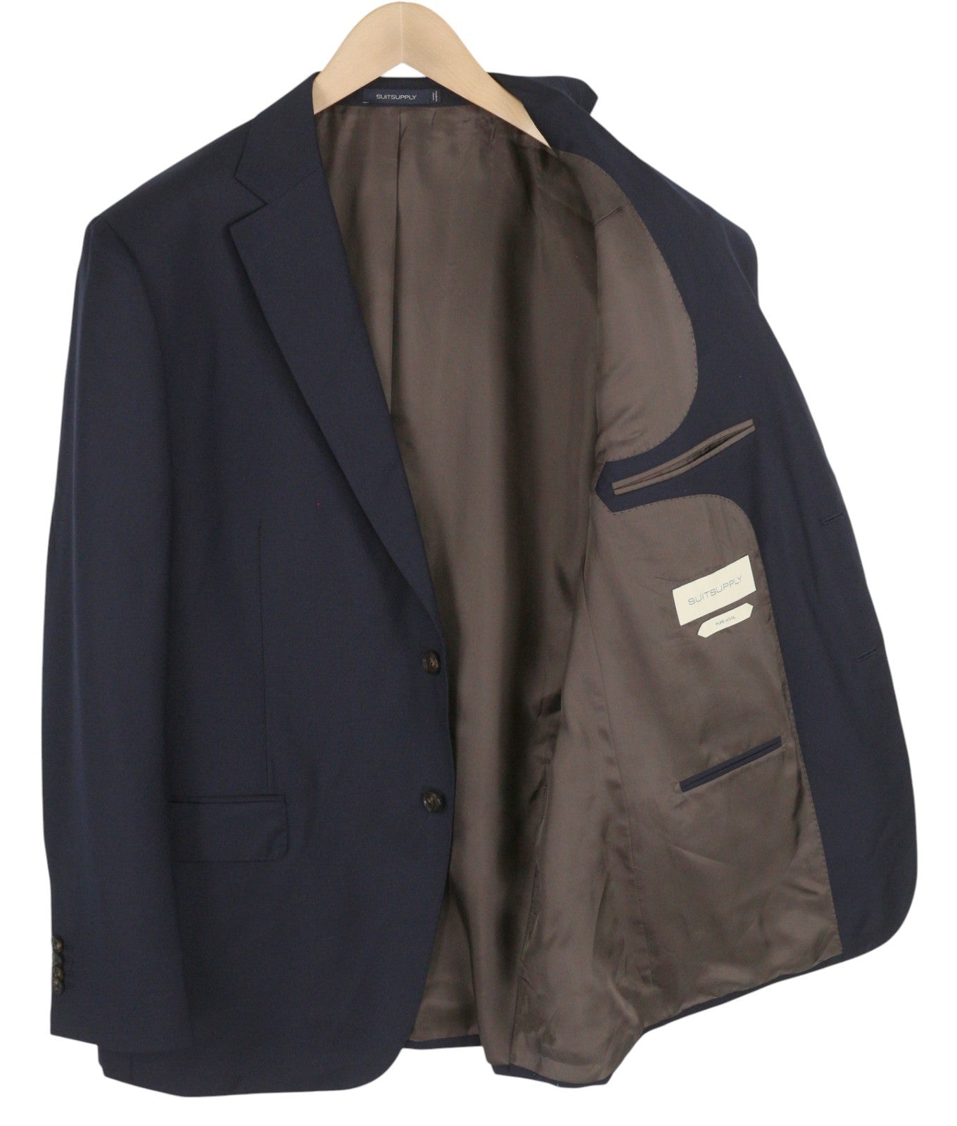 SUITSUPPLY Napoli Single Breasted Men Blazer UK46R Blue Pure Wool Notch Lapel