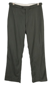SUITSUPPLY Brescia Men Trousers UK42L Grey Wool Silk Pinstriped Bootcut Fit