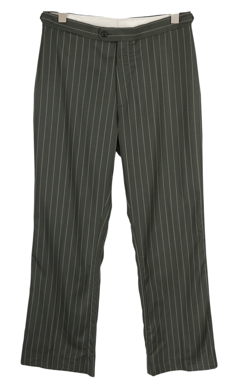 SUITSUPPLY Brescia Men Trousers UK42L Grey Wool Silk Pinstriped Bootcut Fit