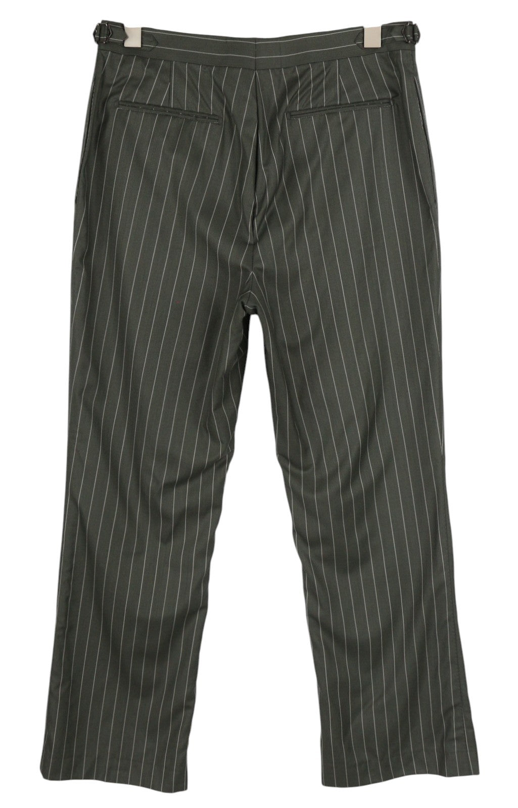 SUITSUPPLY Brescia Men Trousers UK42L Grey Wool Silk Pinstriped Bootcut Fit