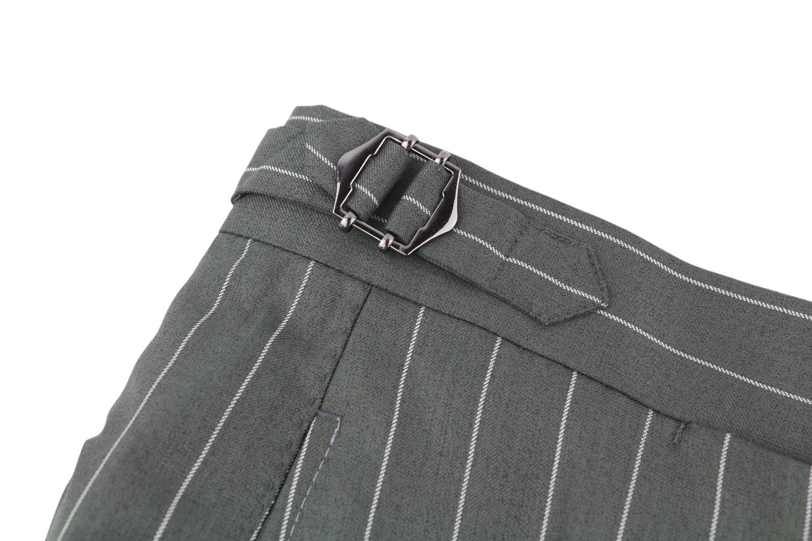 SUITSUPPLY Brescia Men Trousers UK42L Grey Wool Silk Pinstriped Bootcut Fit