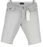 SCOTCH & SODA Men Shorts W29 Washed Denim Grey Button Fly Casual Logo Pockets