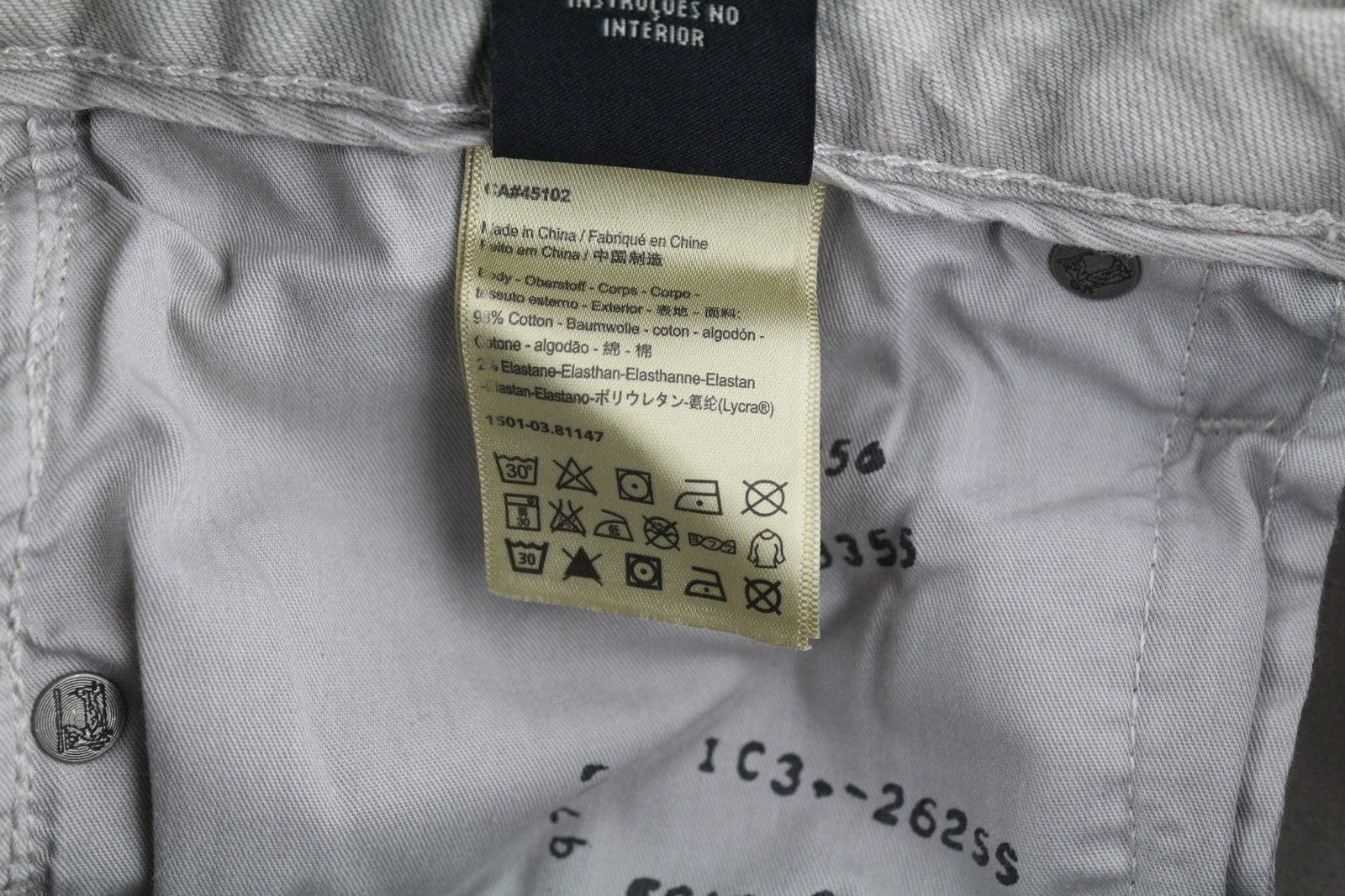 SCOTCH & SODA Men Shorts W29 Washed Denim Grey Button Fly Casual Logo Pockets