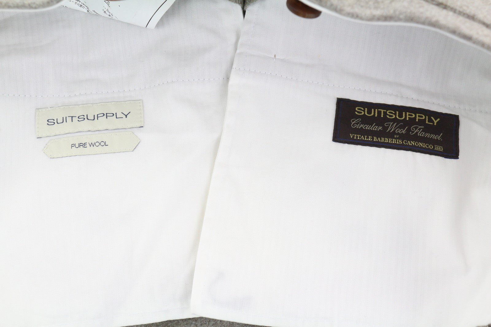 SUITSUPPLY Soho Satu Men Trousers UK26R Grey Melange Pure Wool Flannel Turn-Up