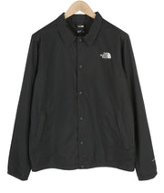 THE NORTH FACE Men Jacket M Black Windwall Neck Snap Buttons Lightweight