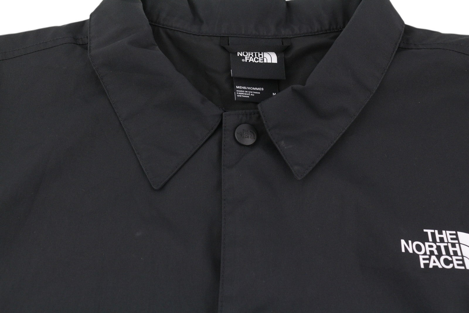 THE NORTH FACE Men Jacket M Black Windwall Neck Snap Buttons Lightweight