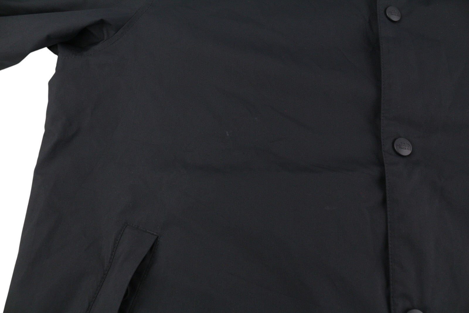 THE NORTH FACE Men Jacket M Black Windwall Neck Snap Buttons Lightweight