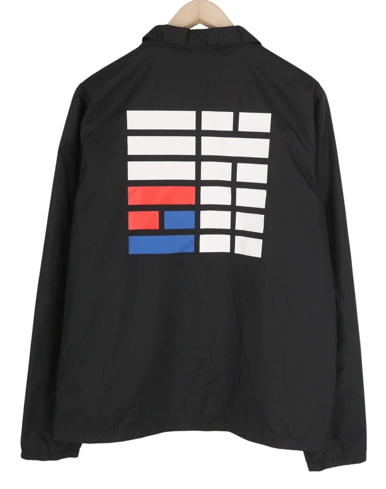 THE NORTH FACE Men Jacket M Black Windwall Neck Snap Buttons Lightweight