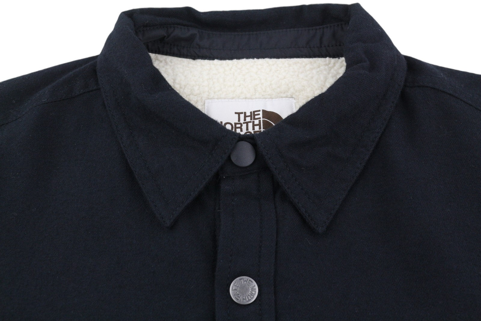 THE NORTH FACE Campshire Men Jacket S Black Overshirt Fleece Lined Snap Button