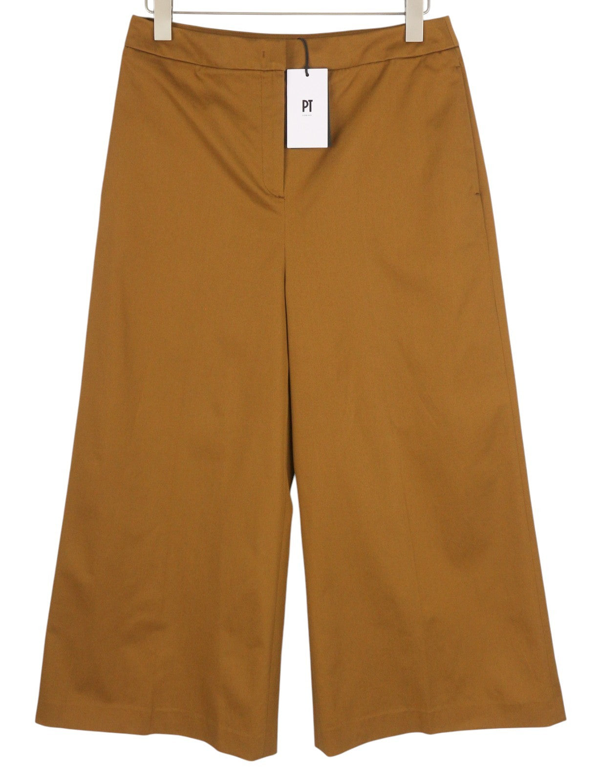 PT TORINO Mia Women Trousers 48 W33 Brown Flared Leg Ankle Length High Waist