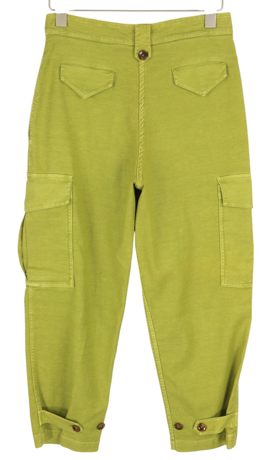 PT TORINO Zoe Women Trousers 40 W30 Green Cargo High Waist Linen Blend Tapered