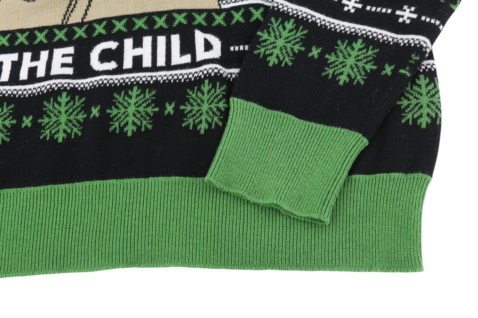 STAR WARS Men Jumper L Pullover Yoda Print Knitted Crew Neck Long Sleeve Black