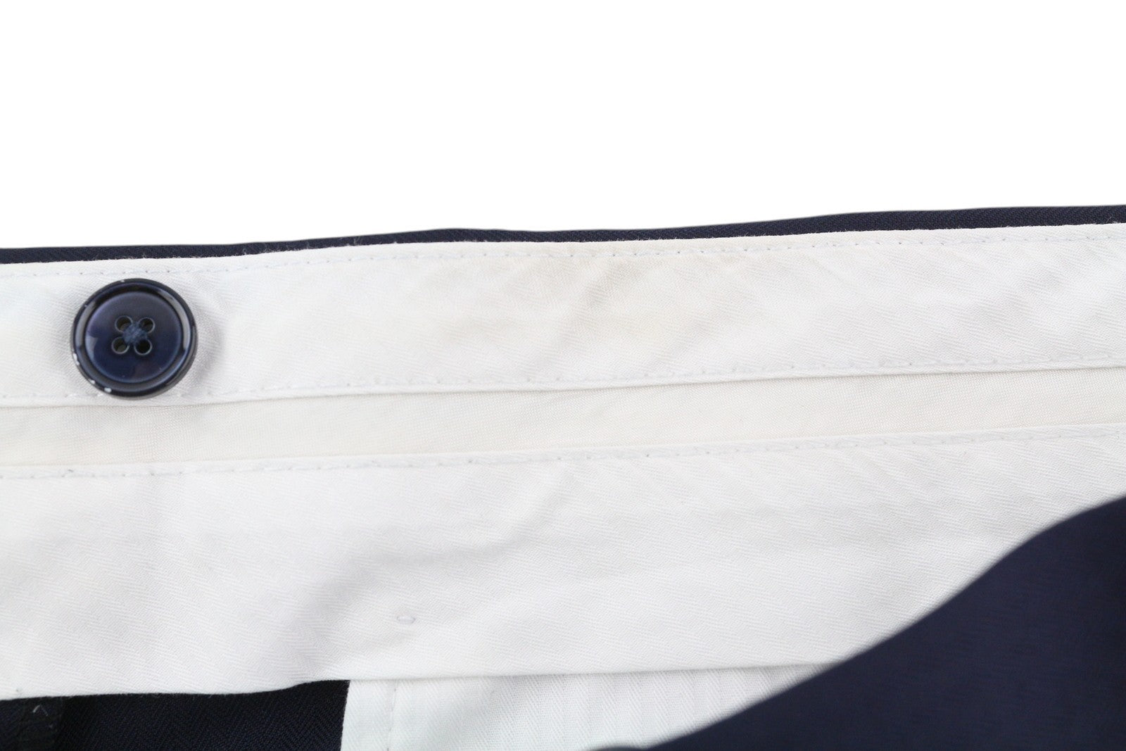 SUITSUPPLY Brescia Men Trousers UK48S Dark Blue Wool Slim Fit Zip Fly Flat Front