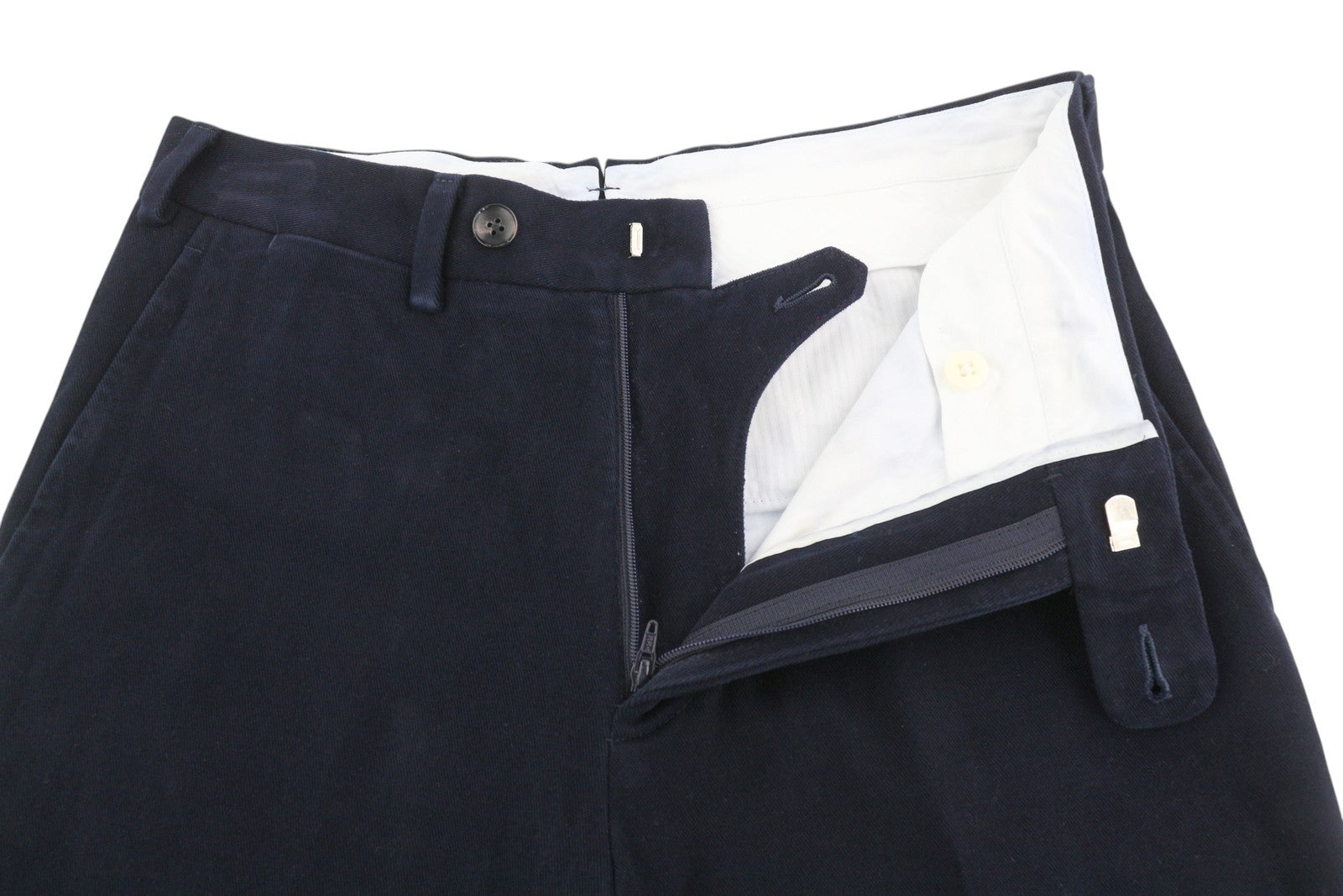 SUITSUPPLY Soho Men Trousers UK32R Chino Dark Blue Tapered Fit Zip Fly Casual