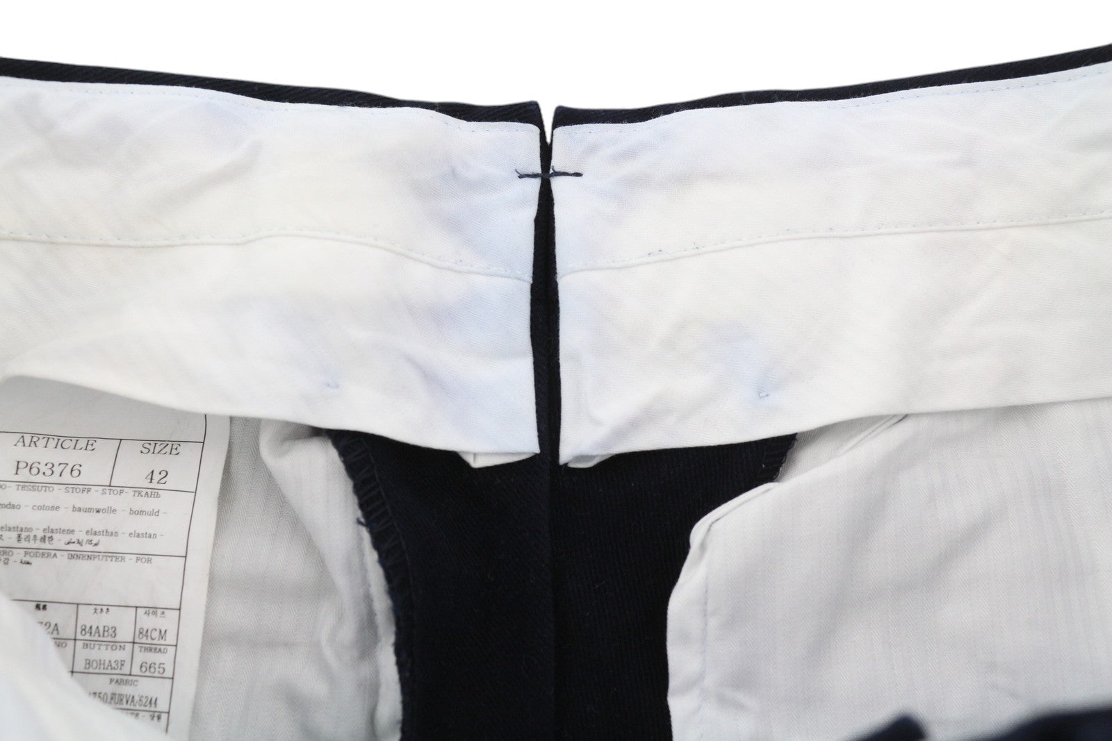 SUITSUPPLY Soho Men Trousers UK32R Chino Dark Blue Tapered Fit Zip Fly Casual