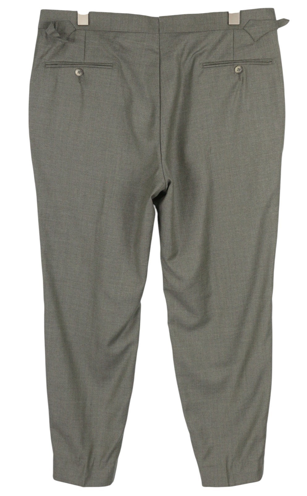 SUITSUPPLY Vigo ZC Men Trousers UK44R Grey Melange Wool Pleated Slim Fit Zip Fly