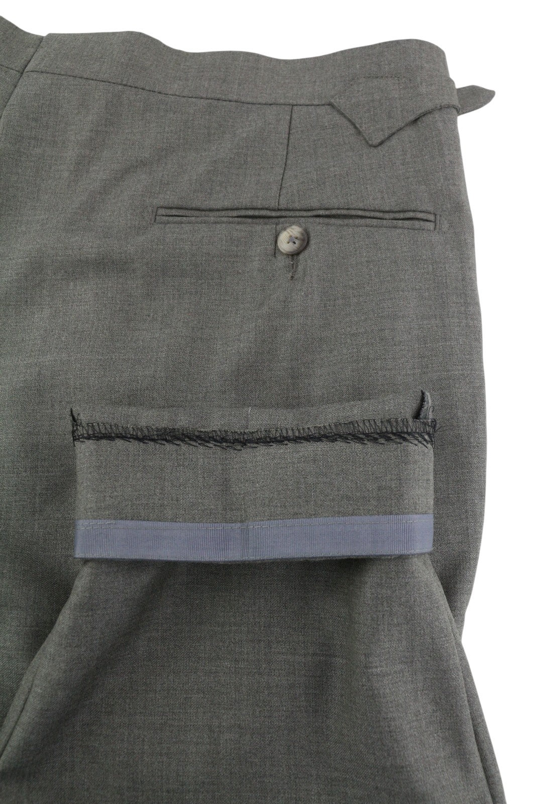 SUITSUPPLY Vigo ZC Men Trousers UK44R Grey Melange Wool Pleated Slim Fit Zip Fly