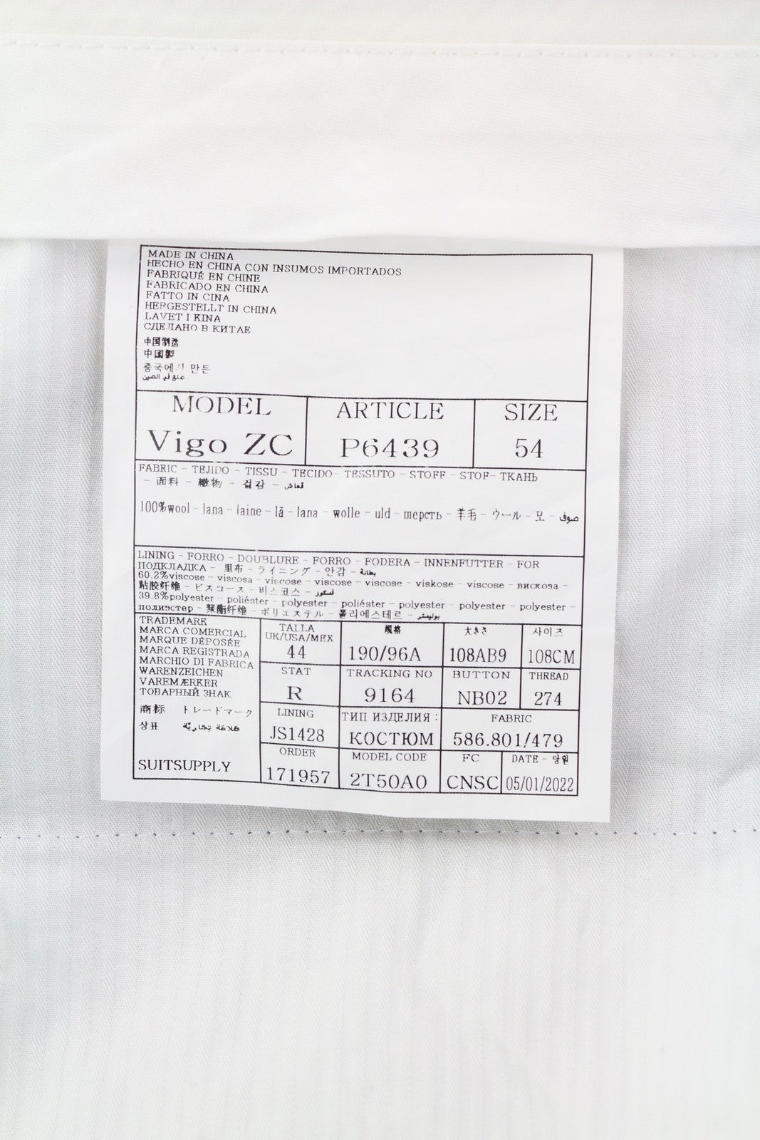 SUITSUPPLY Vigo ZC Men Trousers UK44R Grey Melange Wool Pleated Slim Fit Zip Fly