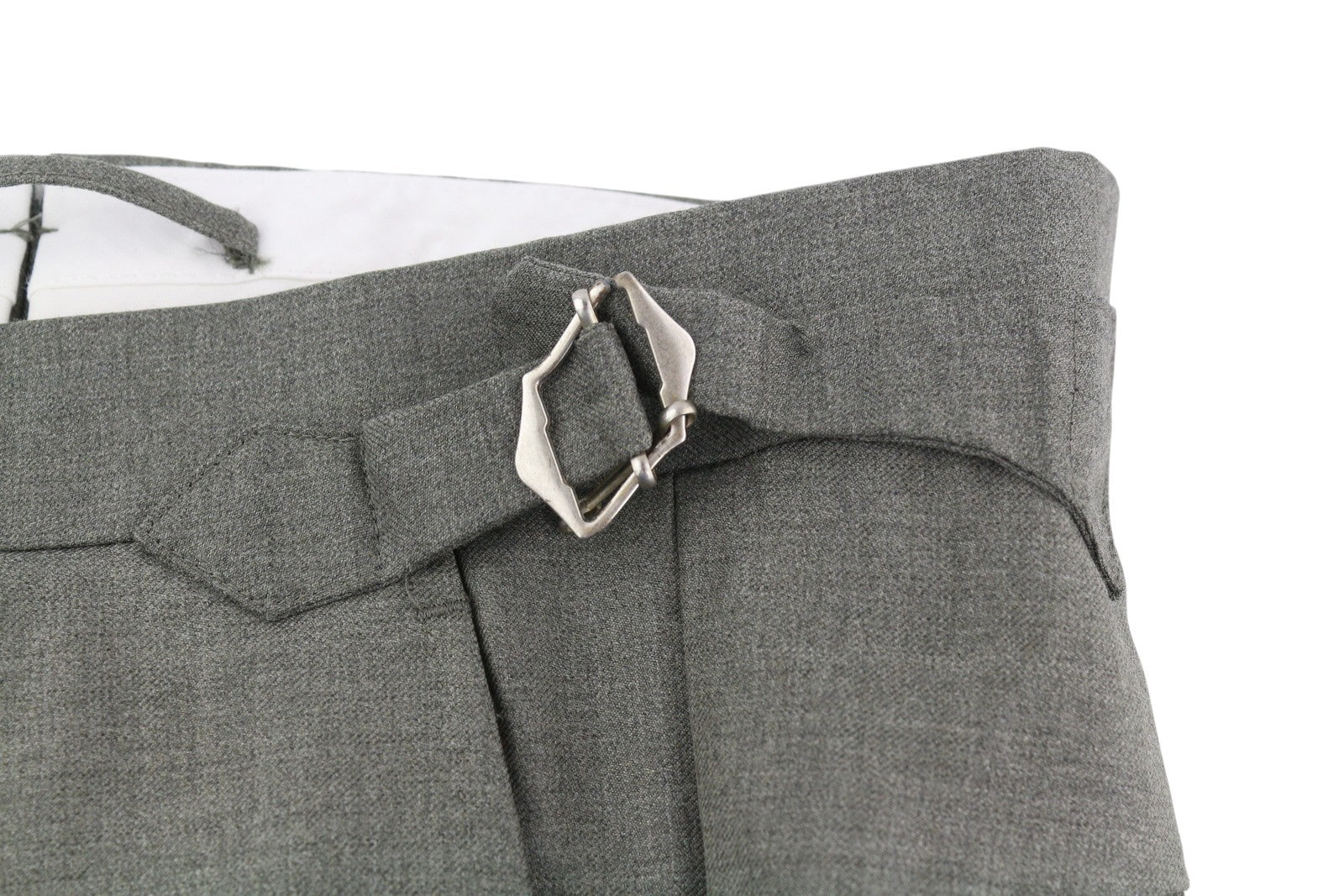 SUITSUPPLY Vigo ZC Men Trousers UK44R Grey Melange Wool Pleated Slim Fit Zip Fly