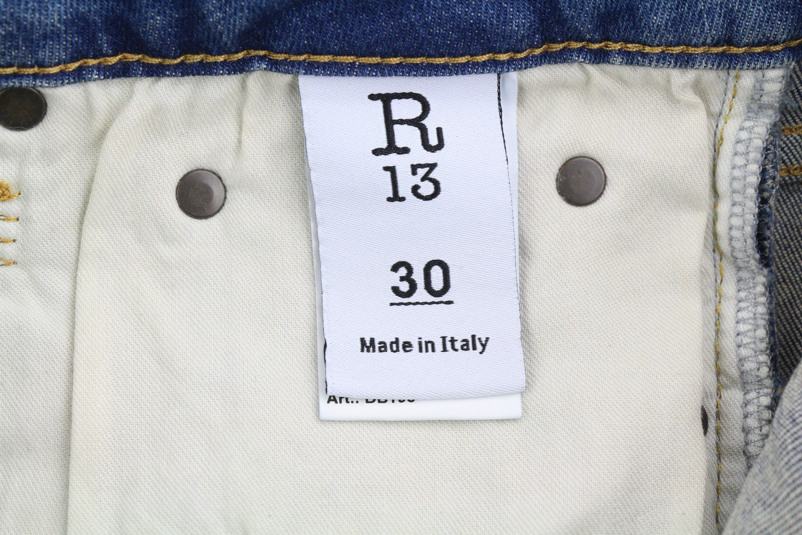 R13 Kick Women Jeans 30 Ankle Cropped Washed Blue Denim Kelly Stretch RRP€650