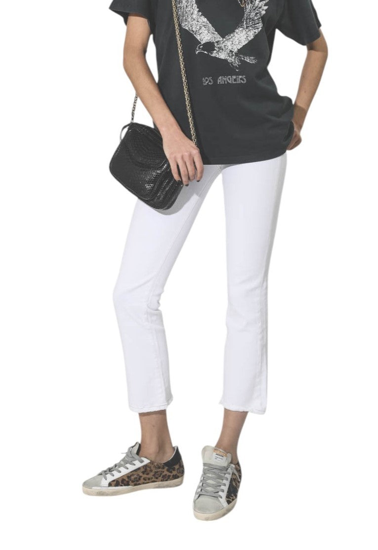 R13 Kick Women Jeans 24 Bootcut Fit Zip Fly Casual Ankle Bale White RRP€526