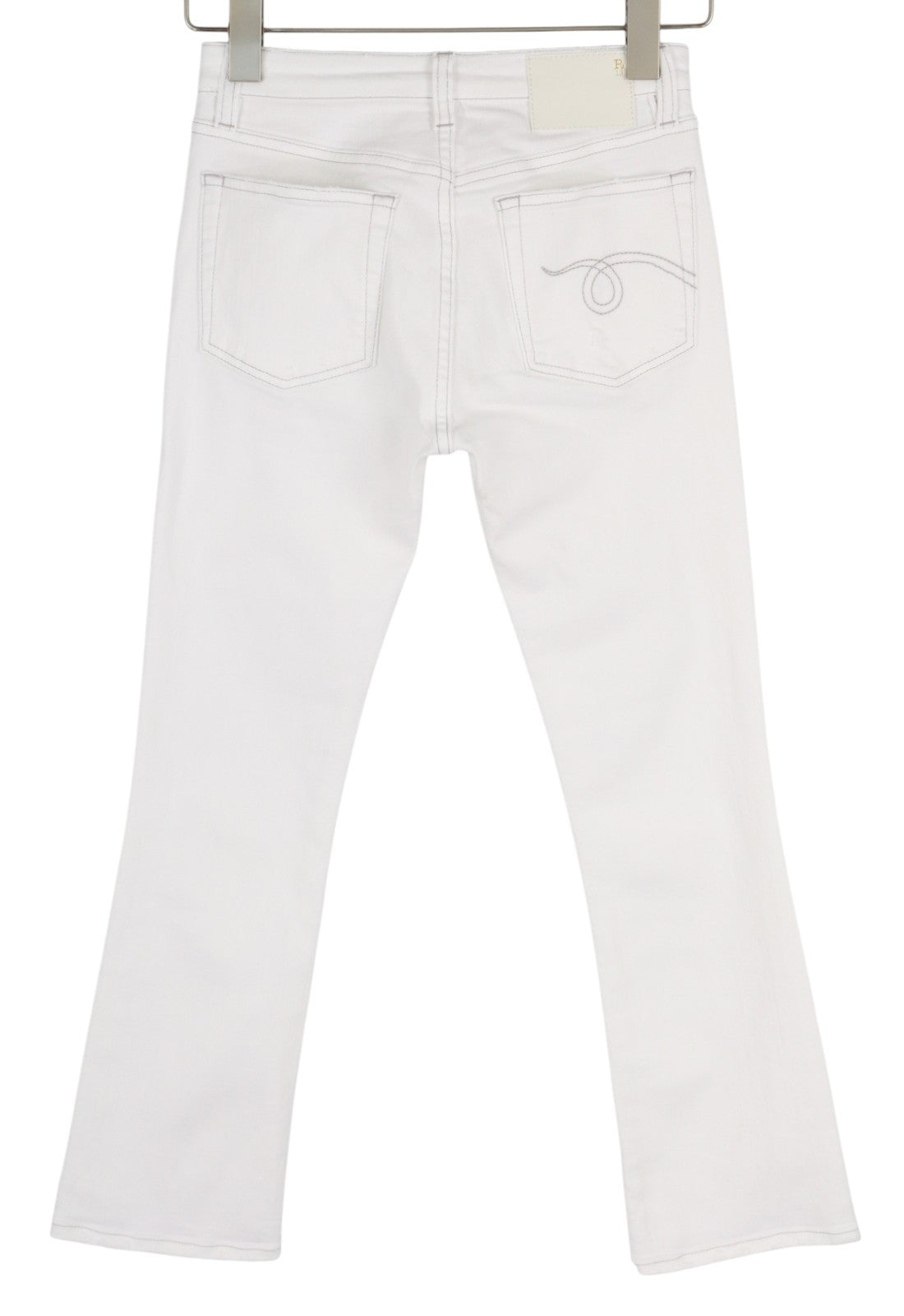 R13 Kick Women Jeans 24 Bootcut Fit Zip Fly Casual Ankle Bale White RRP€526