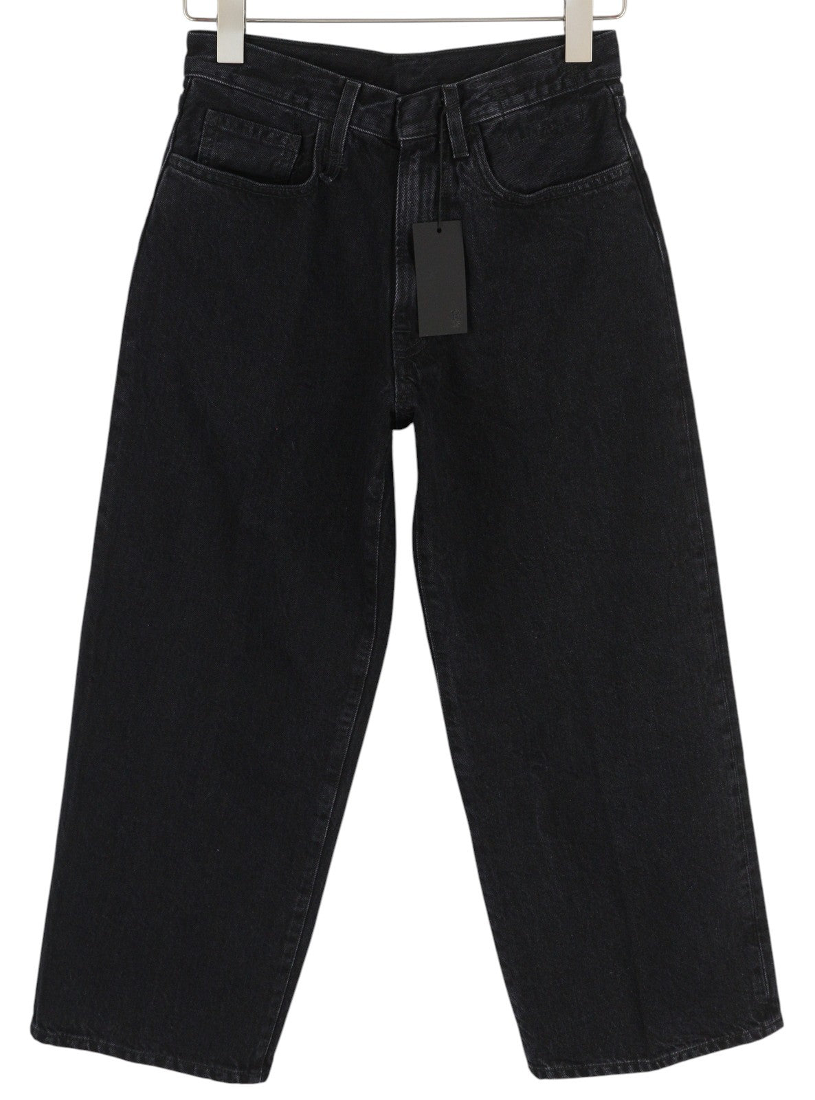 R13 Ankled D'Arcy Women Jeans 23 Wide Cropped Ankle Length Onix Black RRP€695