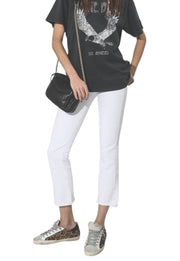 R13 Kick Women Jeans 27 Bootcut  Zip Fly Casual Ankle Bale White RRP€526