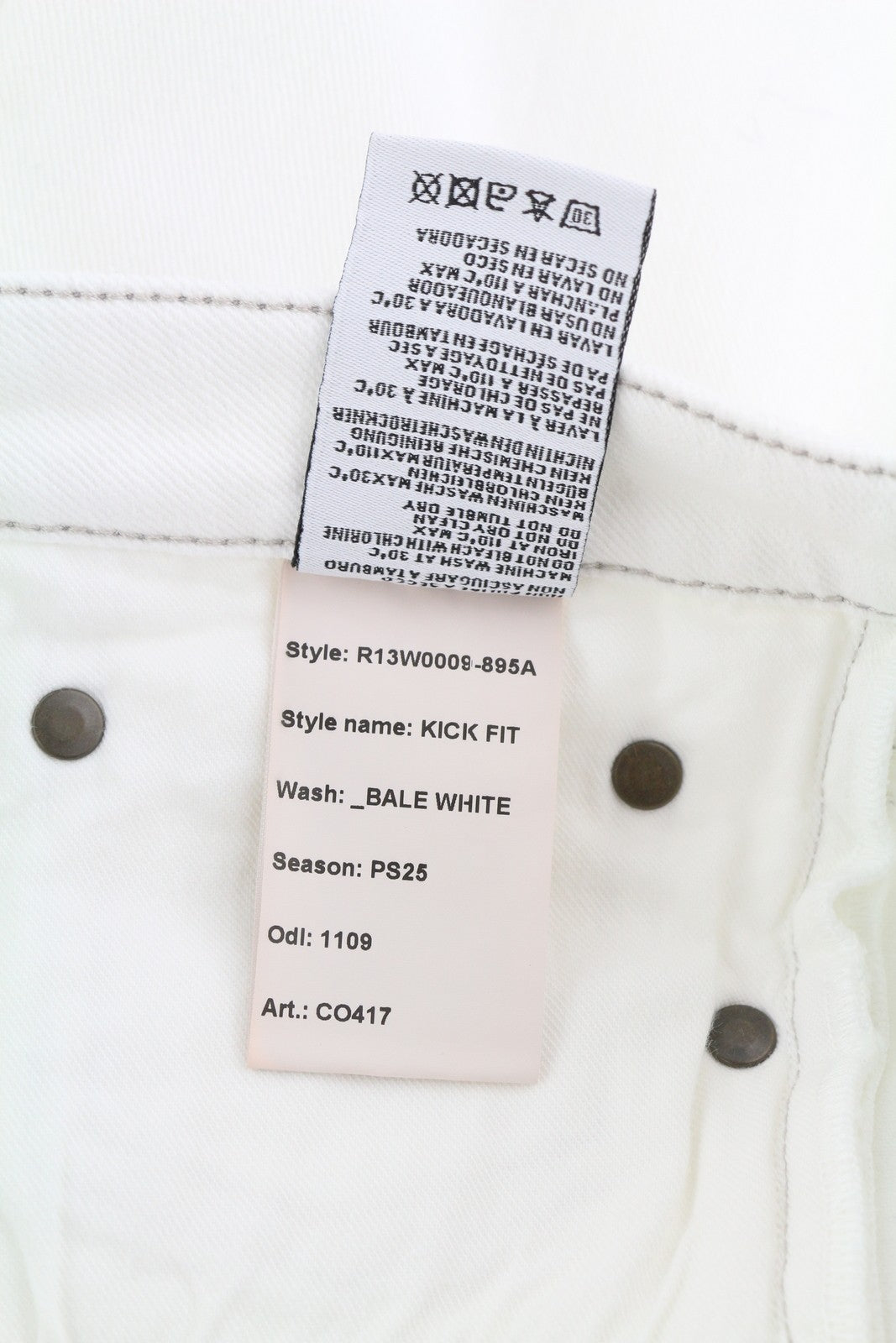 R13 Kick Women Jeans 27 Bootcut  Zip Fly Casual Ankle Bale White RRP€526